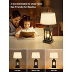 Modern Farmhouse Touch Control Table Lamps with USB-A & C Ports