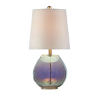 Ranier Iridescent Glass Table Lamp with Tapered Drum Shade