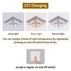 Luxury Square Crystal LED Ceiling Light