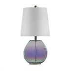 Ranier Iridescent Glass Table Lamp with Tapered Drum Shade