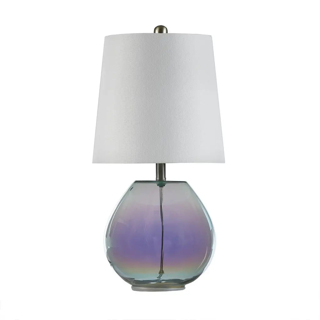 Ranier Iridescent Glass Table Lamp with Tapered Drum Shade
