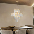 Modern 20" 4-Tier Crystal Chandelier - Gold Finish