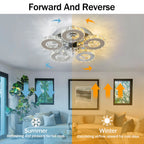 Modern Luxury Crystal Ceiling Fan Chandelier