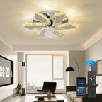 Modern Luxury Crystal Ceiling Fan Chandelier