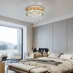 Luxury Gold Crystal Chandelier - Modern LED Bedroom Light