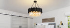 Modern Black Crystal Chandelier - Luxury 9-Light Fixture