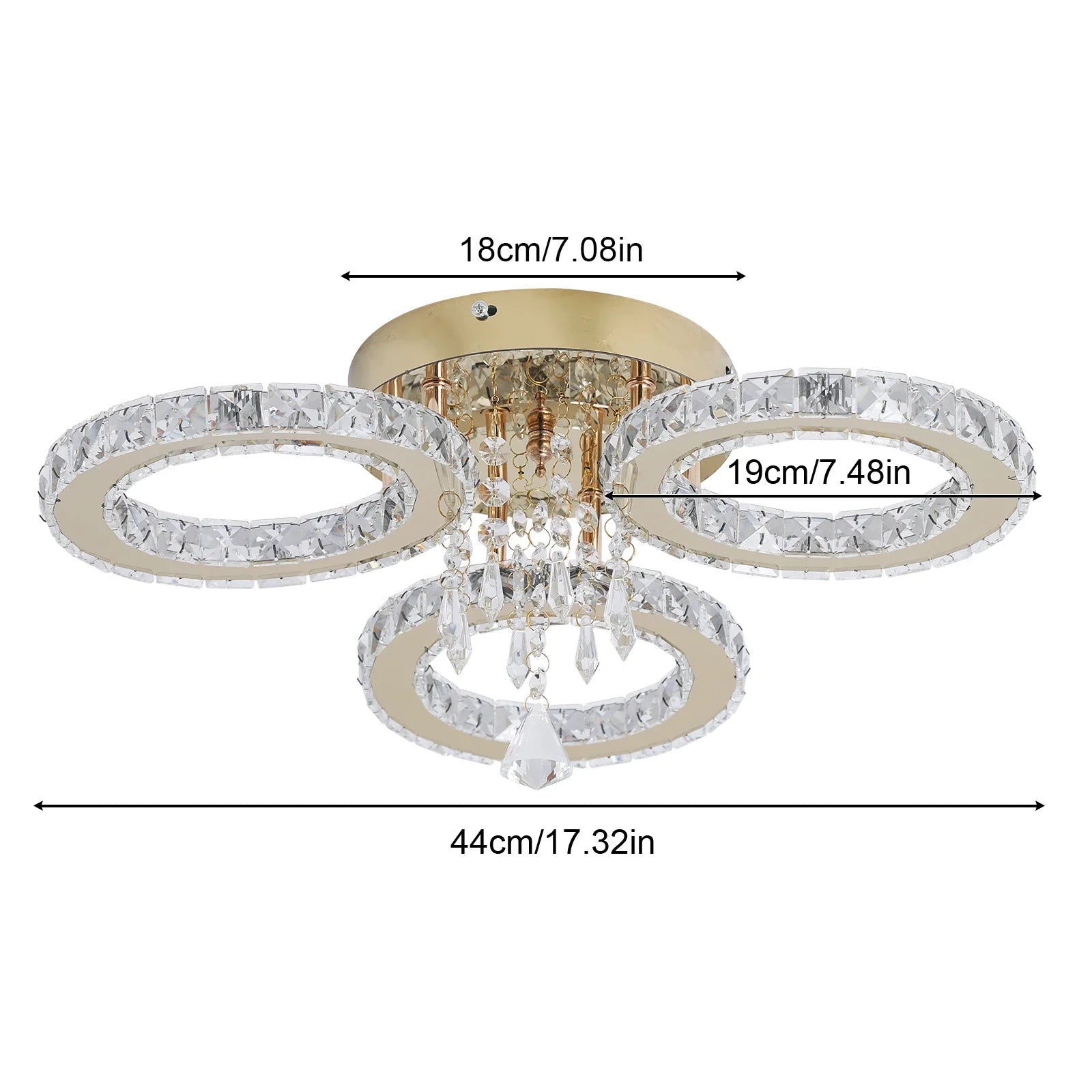 Luxury Gold Crystal Chandelier - Modern LED Bedroom Light