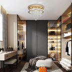 Luxury Gold Crystal Chandelier - Modern LED Bedroom Light