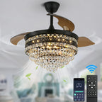 Luxury Gold Smart Ceiling Fan Chandelier - 42"