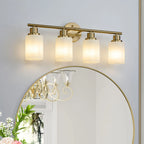 4-Light Modern Golden Vanity Sconce | 24" Bathroom Wall Light