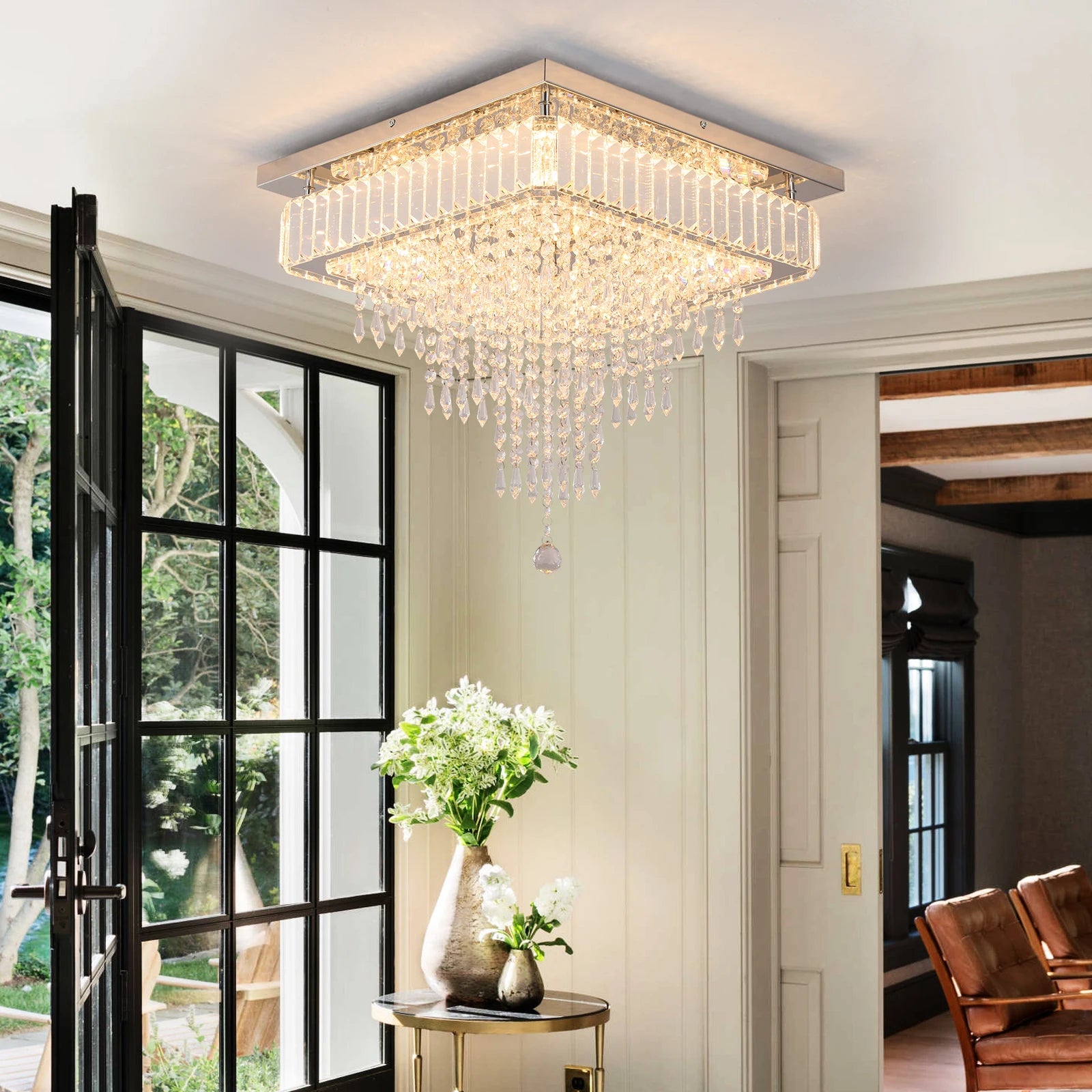 Luxury Rain Drop Crystal LED Pendant Light