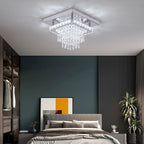 Modern Luxury Silver K9 Crystal Ceiling Lamp