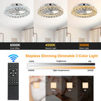 Luxury Crystal Chandelier Ceiling Fan with LED & Remote