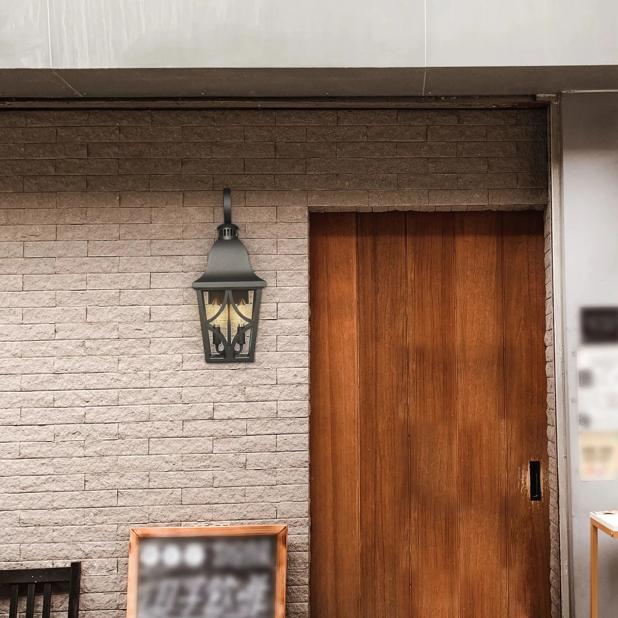 Matte Black Outdoor Wall Lantern - Waterproof Exterior Sconce