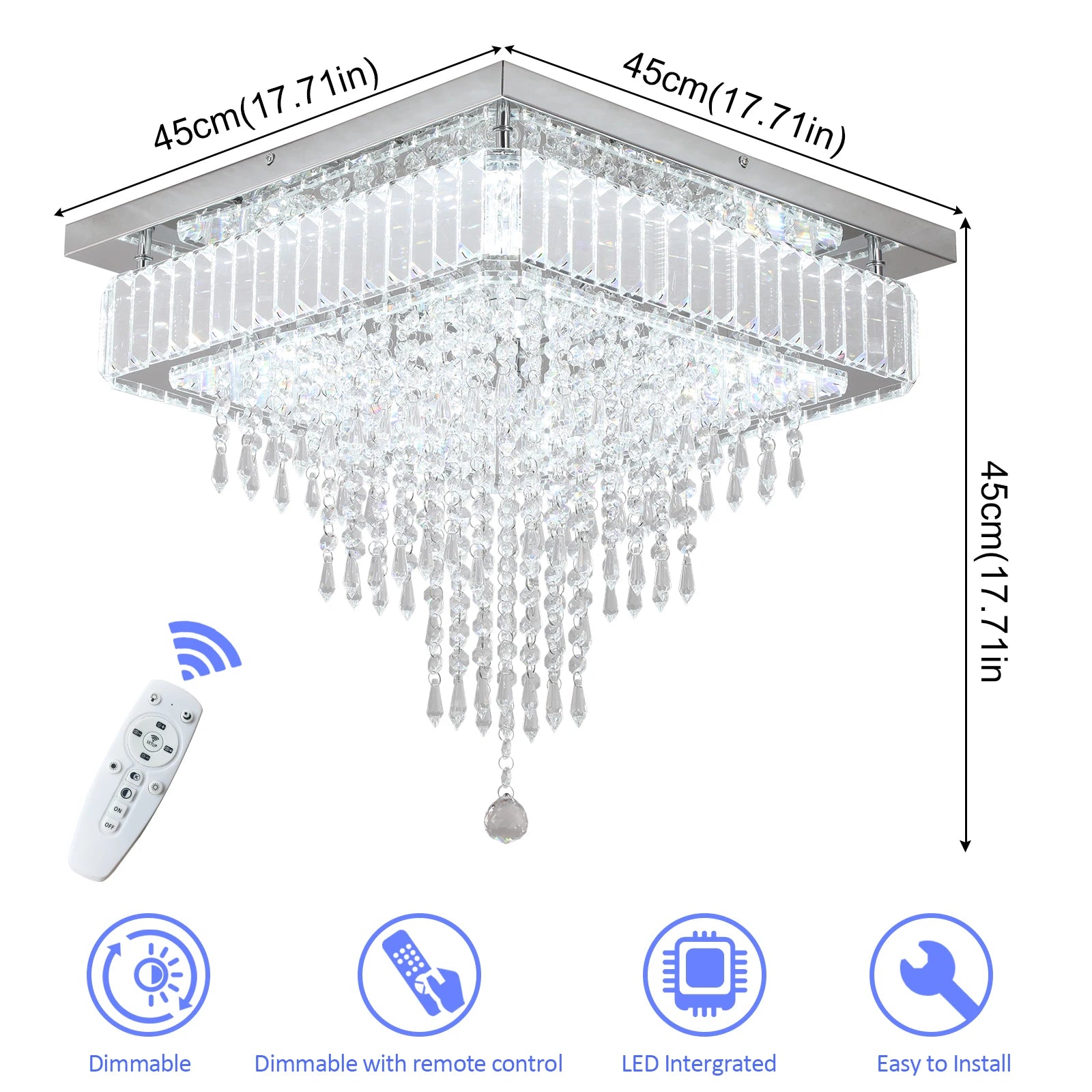 Luxury Rain Drop Crystal LED Pendant Light