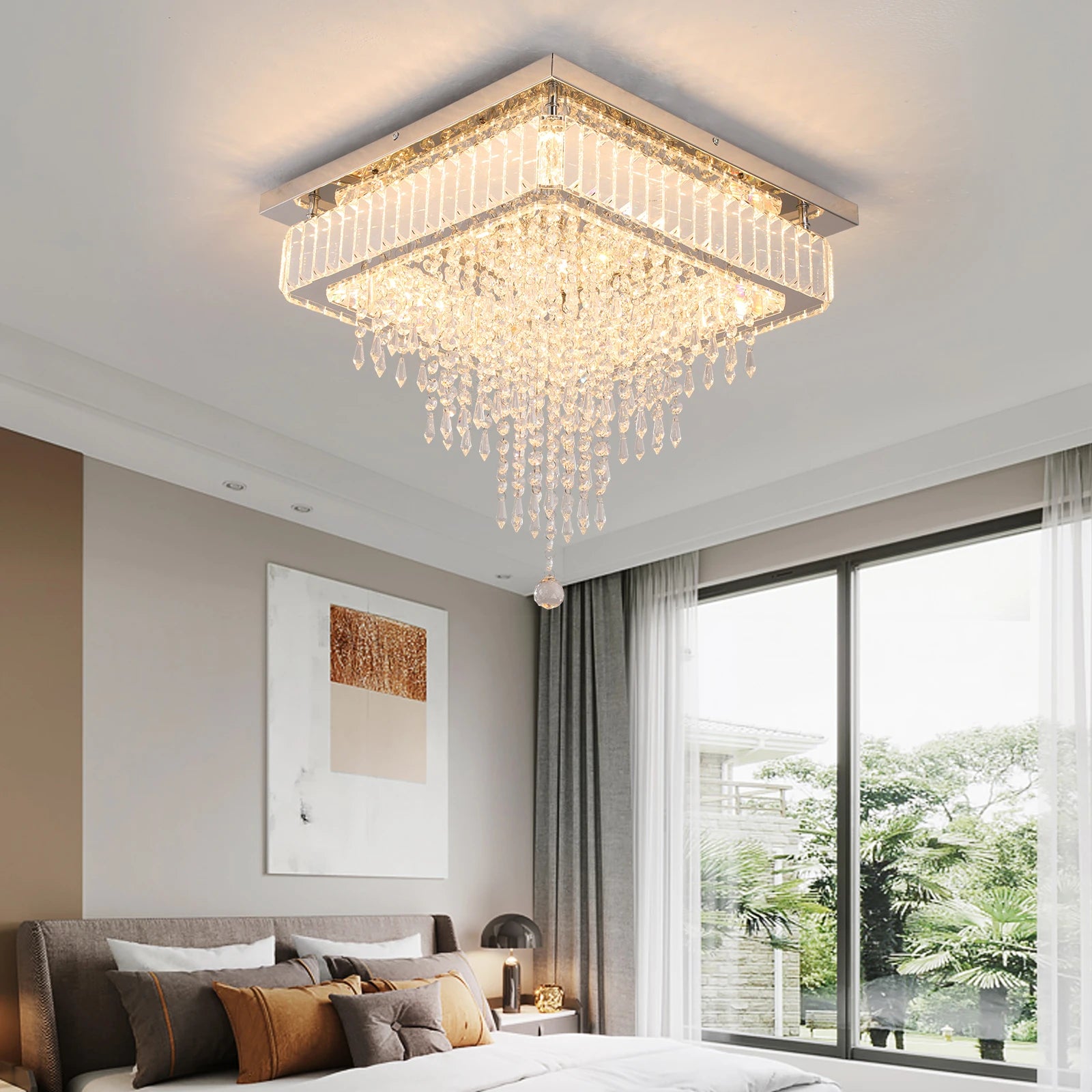 Luxury Rain Drop Crystal LED Pendant Light
