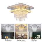 Modern Luxury Silver K9 Crystal Ceiling Lamp