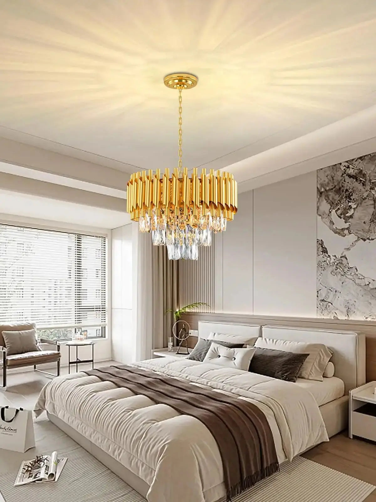 Modern 3-Tier Raindrop Crystal Chandelier - Luxury 5-Light
