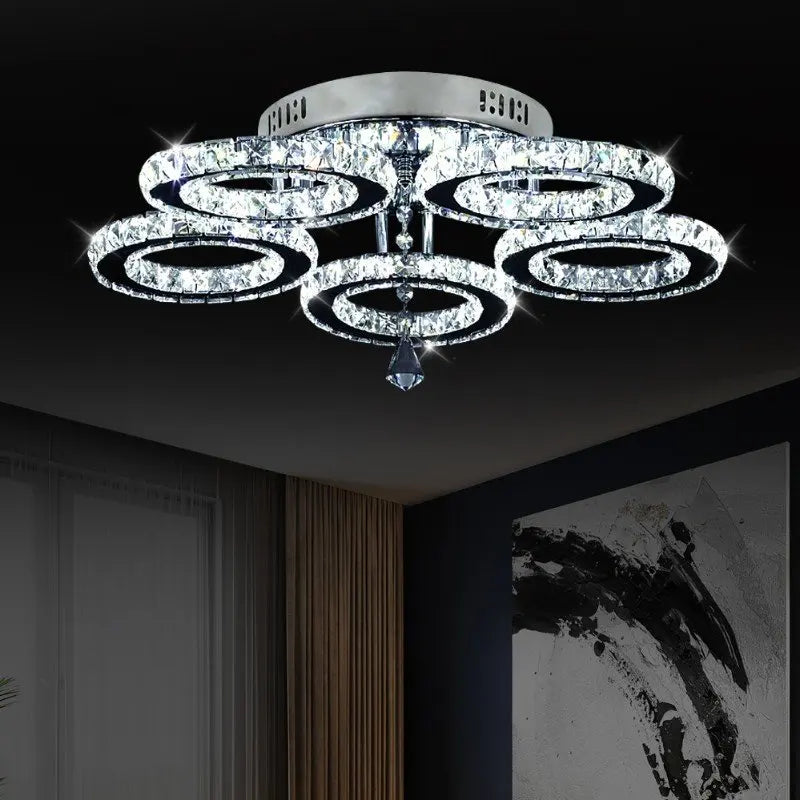 Modern Luxury Crystal Ceiling Fan Chandelier