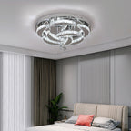 Luxury K9 Crystal Chandelier - Modern Dimmable LED Flush Mount