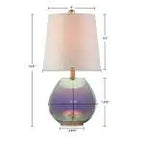 Ranier Iridescent Glass Table Lamp with Tapered Drum Shade