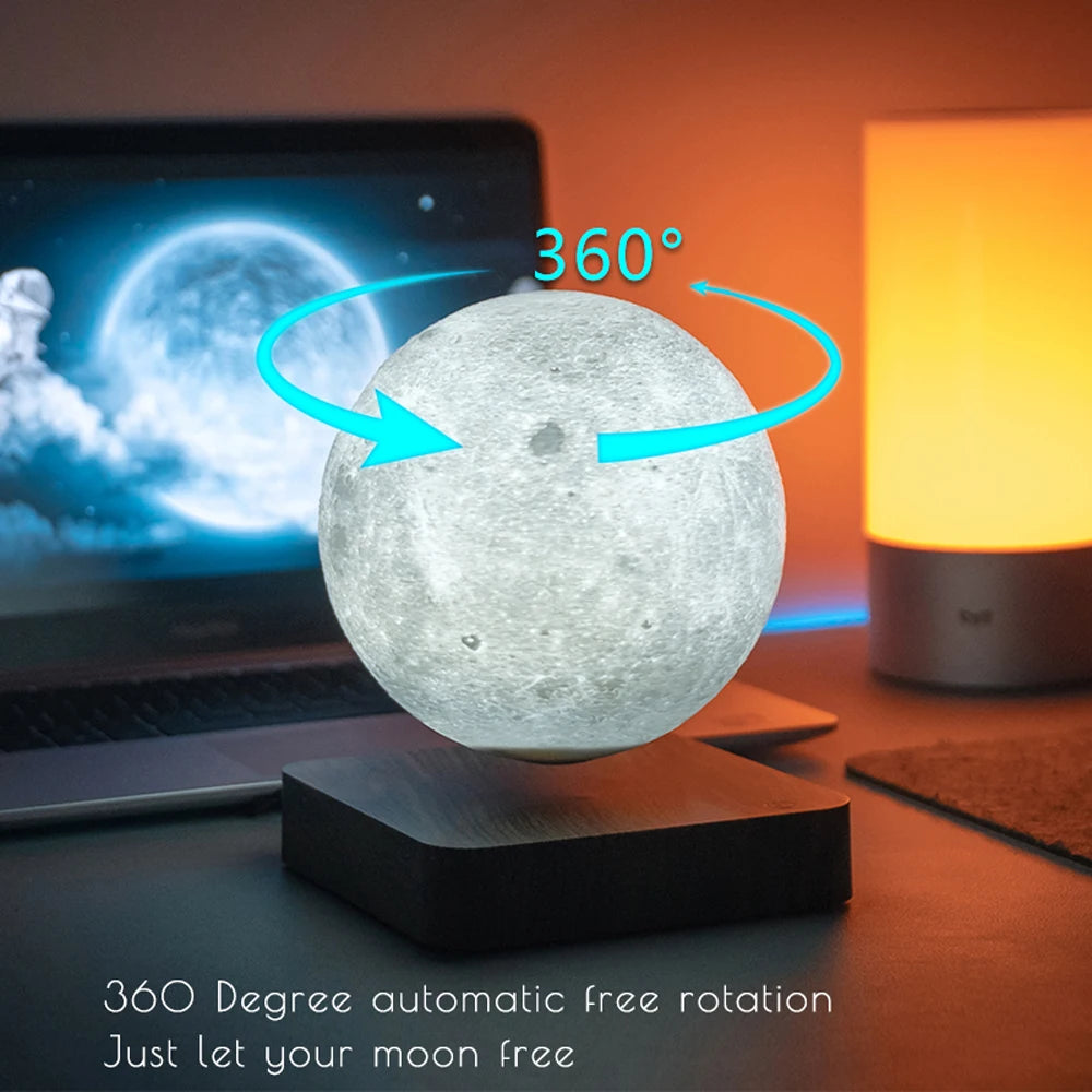 Magnetic Levitation Moon Lamp | Modern 14cm Bedroom Light Fixture