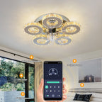 Modern Luxury Crystal Ceiling Fan Chandelier