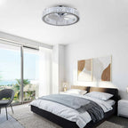 Luxury Crystal Chandelier Ceiling Fan with LED & Remote