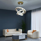 French Luxury 3-Ring Crystal Chandelier - Modern LED Light