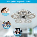 Modern Luxury Crystal Ceiling Fan Chandelier
