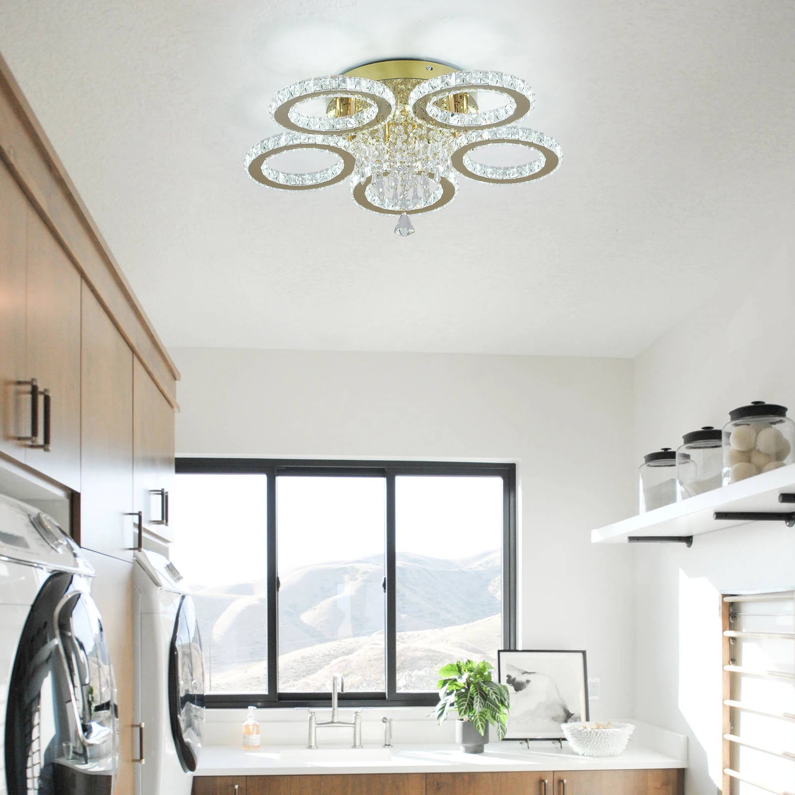 Luxury Gold Crystal Chandelier - Modern LED Bedroom Light