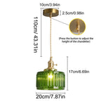 Retro Green Glass Crystal Pendant Light