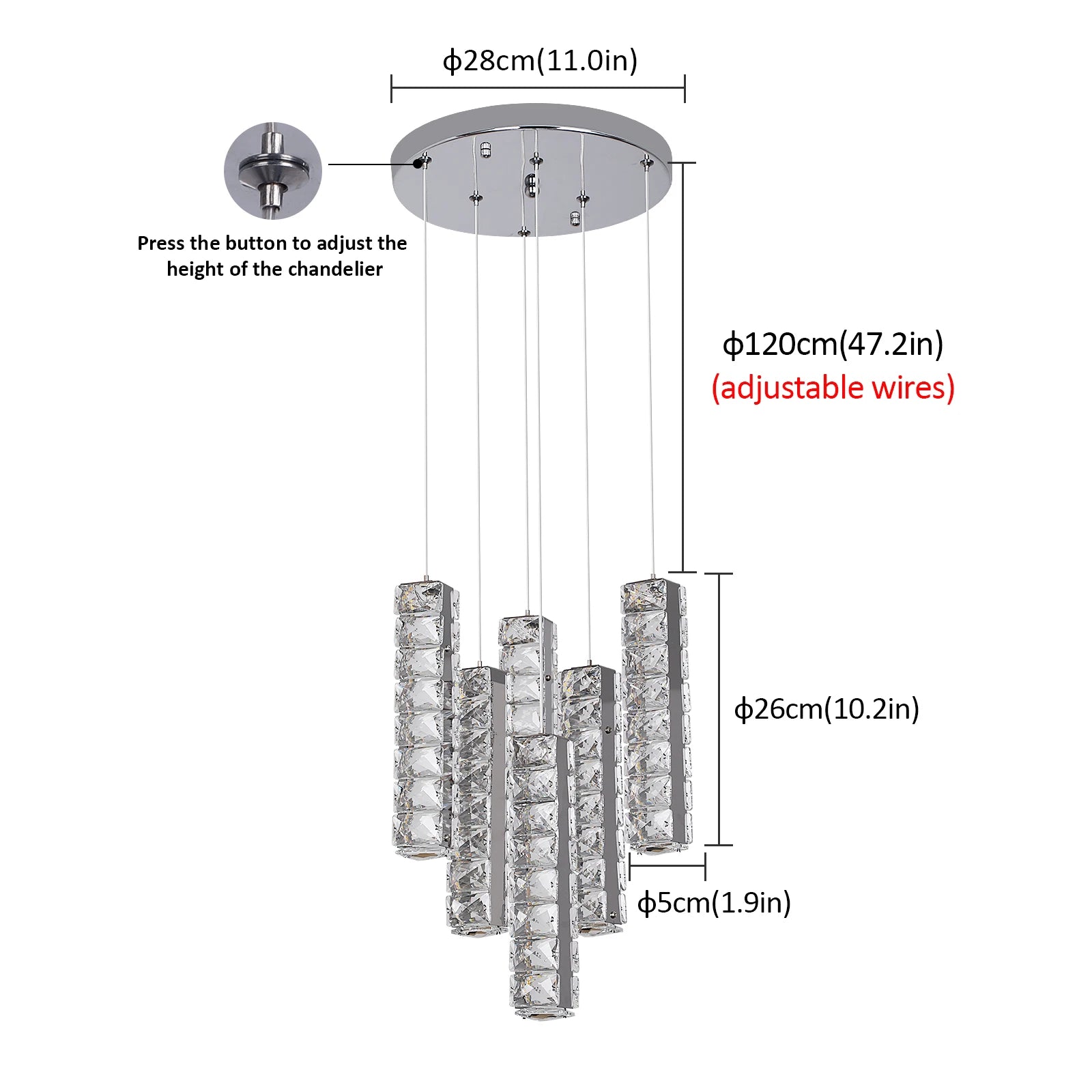 Luxury Nordic K9 Crystal Pendant Light