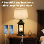 Modern Farmhouse Touch Control Table Lamps with USB-A & C Ports
