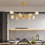 Modern 28" Golden Crystal Chandelier - 9 Lights