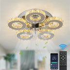 Modern Luxury Crystal Ceiling Fan Chandelier