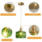Retro Green Glass Crystal Pendant Light