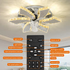 Modern Luxury Crystal Ceiling Fan Chandelier