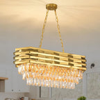 Gold Modern Crystal Chandelier - Luxury 8-Light Oval Ceiling Fixture