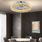 Luxury Crystal Chandelier Ceiling Fan with LED & Remote