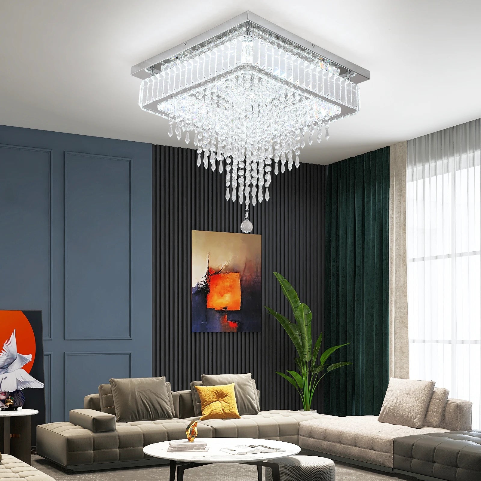 Luxury Rain Drop Crystal LED Pendant Light