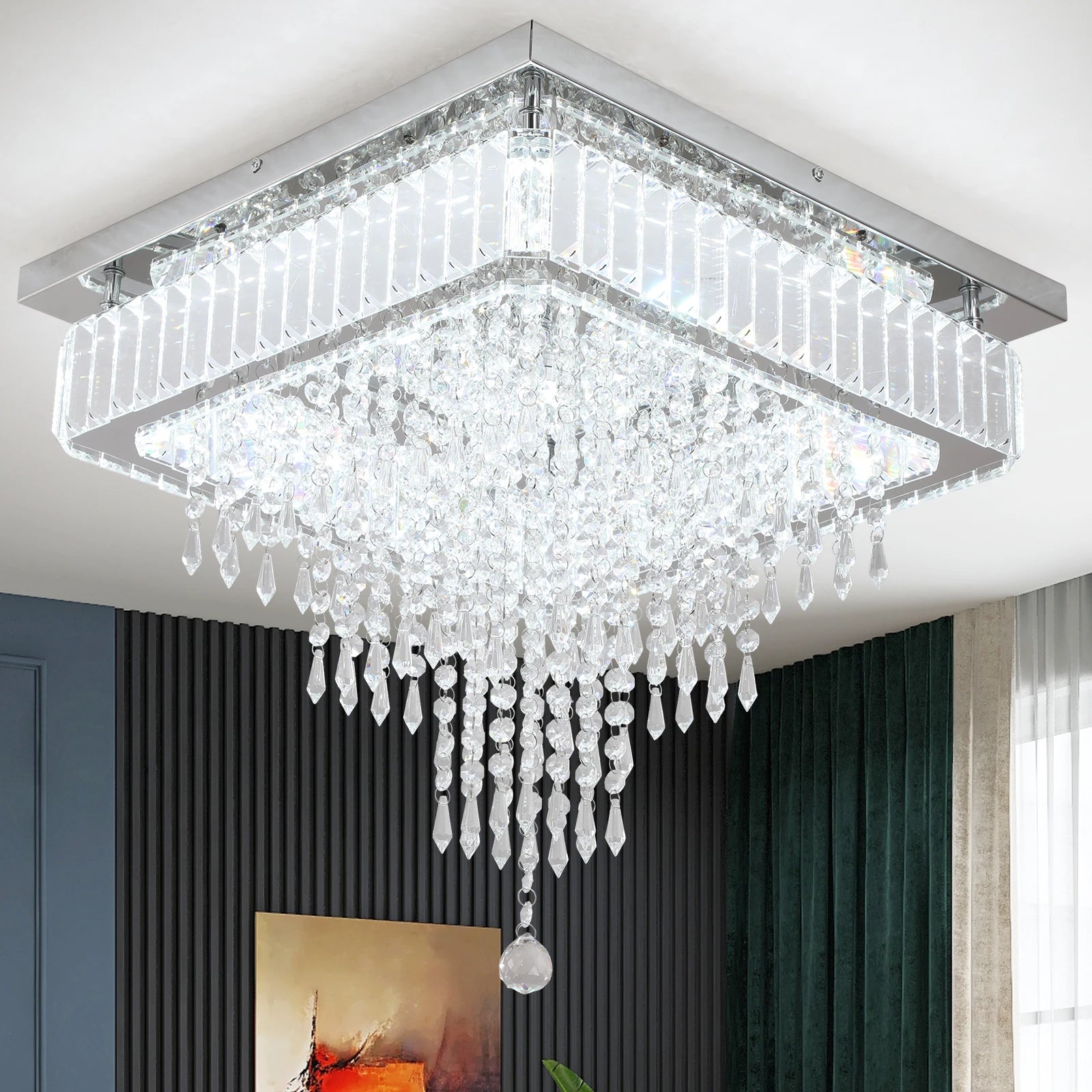 Luxury Rain Drop Crystal LED Pendant Light