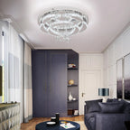 Luxury K9 Crystal Chandelier - Modern Dimmable LED Flush Mount