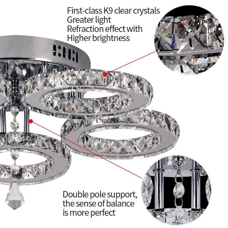 Modern Luxury Crystal Ceiling Fan Chandelier