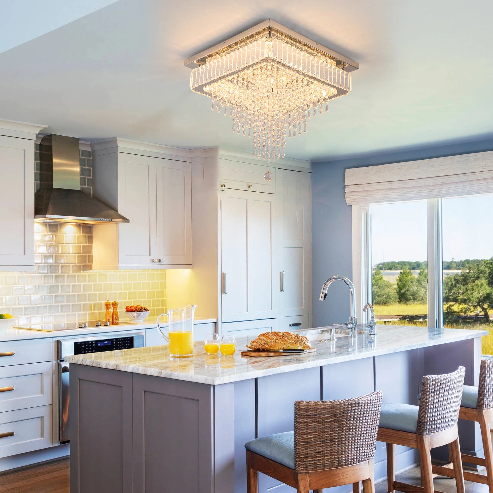 Luxury Rain Drop Crystal LED Pendant Light