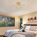 Luxury Gold Crystal Chandelier - Modern LED Bedroom Light