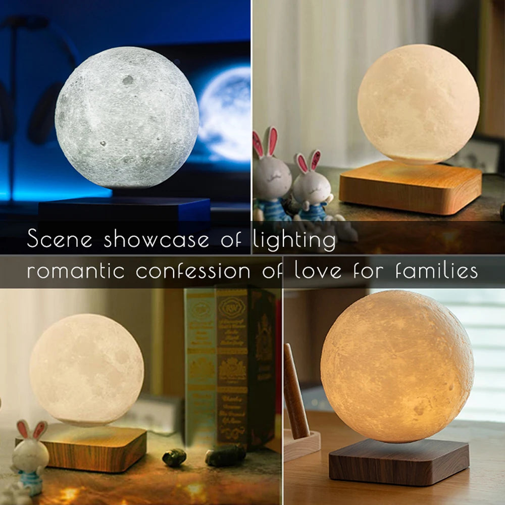 Magnetic Levitation Moon Lamp | Modern 14cm Bedroom Light Fixture