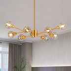 Modern 28" Golden Crystal Chandelier - 9 Lights
