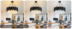 Modern Black Crystal Chandelier - Luxury 9-Light Fixture