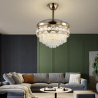 Luxury Gold Smart Ceiling Fan Chandelier - 42"